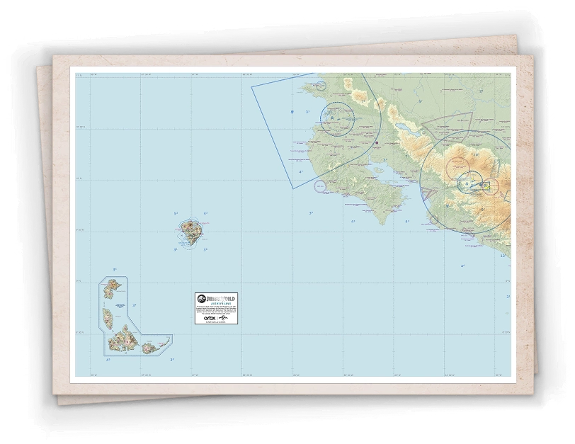 Jurassic World: Archipelago Aeronautical Chart - Extended